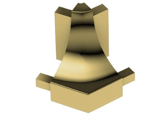 DILEX-AHK Outside Corner 135° with 3/8" Radius for Cove-Shaped Profile Anodized Aluminum Polished Brass