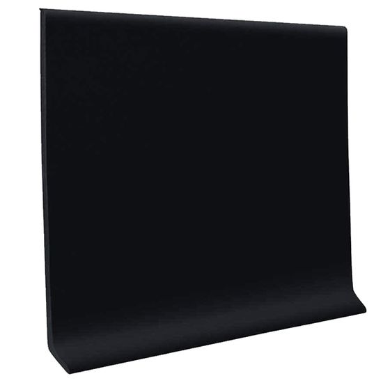 Coved Vinyl Wall Base Coil Roppe 4" #100 Black 120' Roll