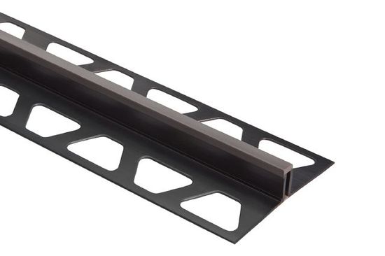 DILEX-BWB Surface Joint Profile PVC Plastic with CPE Movement Zone of 3/8" Dark Anthracite 1/4" x 8' 2-1/2"