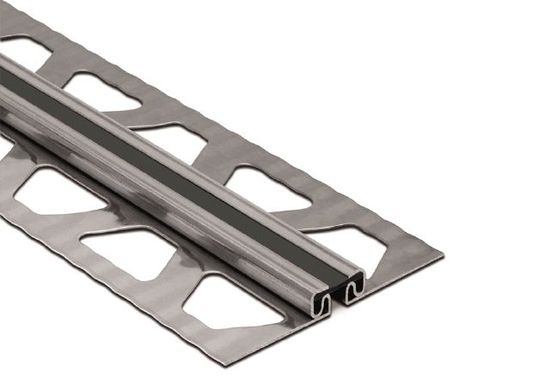 DILEX-EKSB Surface Joint Profile Stainless Steel (V4) with 1/4" Rubber Movement Zone Black 3/16" x 8' 2-1/2