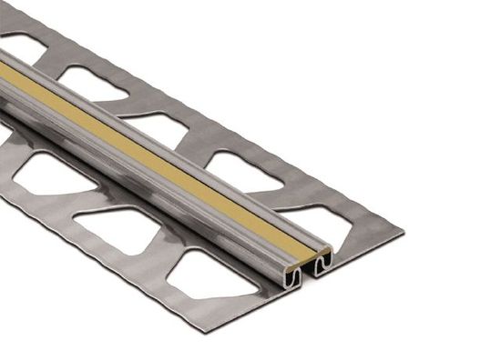 DILEX-EKSB Surface Joint Profile Stainless Steel (V4) with 1/4" Rubber Movement Zone Light Beige 3/32" x 8' 2-1/2