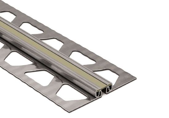 DILEX-EKSB Surface Joint Profile Stainless Steel (V4) with 1/4" Rubber Movement Zone Grey 3/16" x 8' 2-1/2