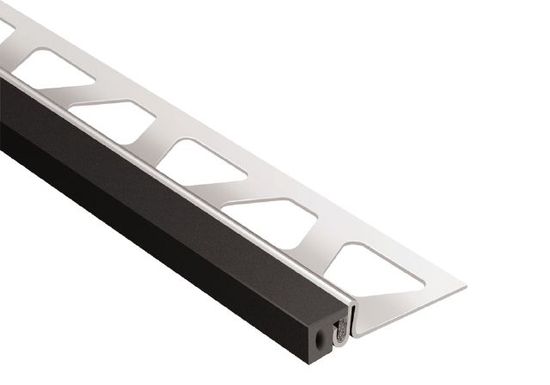 DILEX-KSA Perimeter Joint Profile Stainless Steel (V4) with 3/8" Rubber Movement Zone Black 1/2" x 8' 2-1/2"
