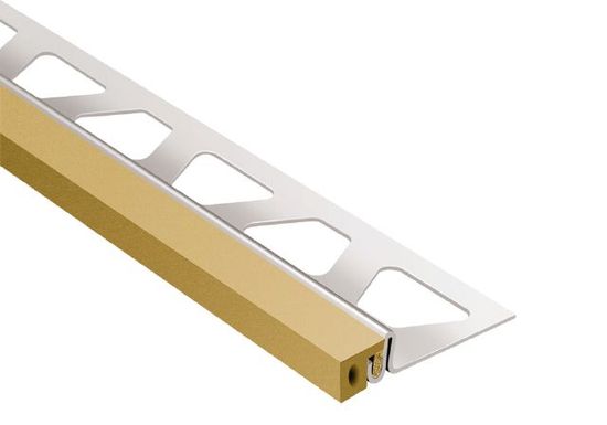 DILEX-KSA Perimeter Joint Profile Stainless Steel (V2) with 3/8" Rubber Movement Zone Light Beige 3/8" x 8' 2-1/2"