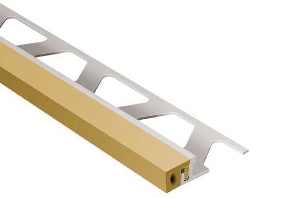 DILEX-KSA Perimeter Joint Profile Aluminum with 3/8" Rubber Movement Zone Light Beige 7/16" x 8' 2-1/2"