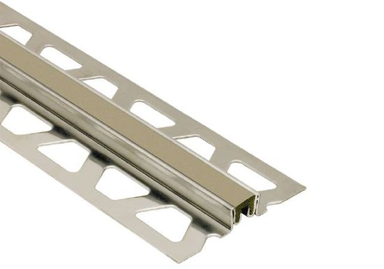 DILEX-KSN Surface Movement Joint Profile Stainless Steel (V4) with Rubber Movement Zone of 7/16" Grey 1/2" x 8' 2-1/2"