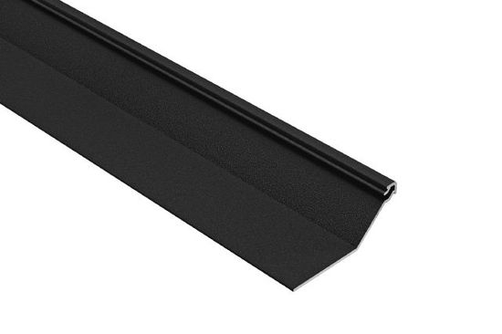 FINEC-SQ Finishing and Edge-Protection Trim with a Squared Reveal Matte Aluminum Black 9/16" x 8' 2-1/2"