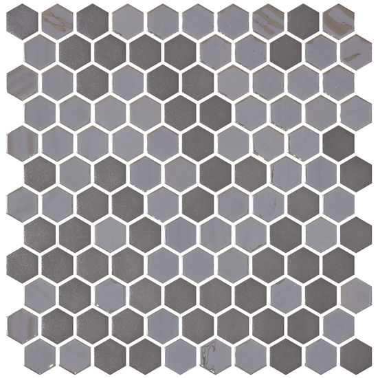 Mosaic Tiles Hexagon Blends Matte Opalo Grey 11-13/32" x 11-27/32"