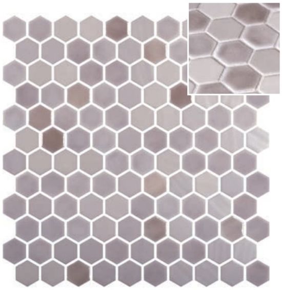 Tuiles de mosaïque Hexagon Blends Dun mat 11-13/32" x 11-27/32"