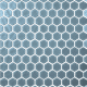 Mosaic Tiles Hex NatureGlass Matte Turquoise 11-13/32" x 11-27/32"