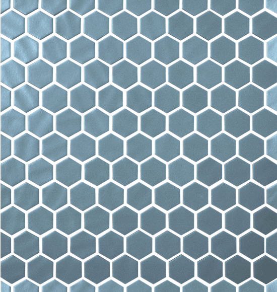Mosaic Tiles Hex NatureGlass Matte Turquoise 11-13/32" x 11-27/32"