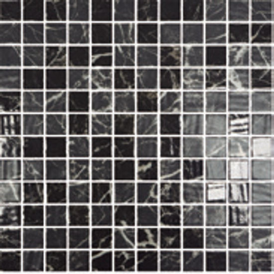 Tuiles de mosaïque Ecostone Nero Marquina mat / poli 12-1/4" x 12-1/4"