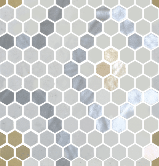 Mosaic Tiles Hex Pattern 5 11-13/32" x 11-27/32"