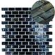 Tuiles de mosaïque GeoGlass Brick Black 11-13/16" x 11-13/16"