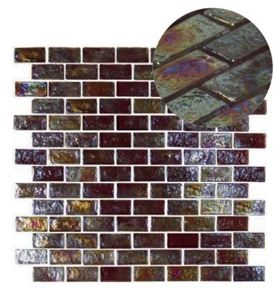 Mosaic Tiles GeoGlass Brick Brown 11-13/16" x 11-13/16"