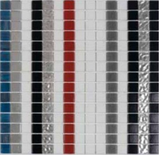 Mosaic Tiles Geoforms Matte Stripes Colours Gold 12-7/8" x 12-7/8"