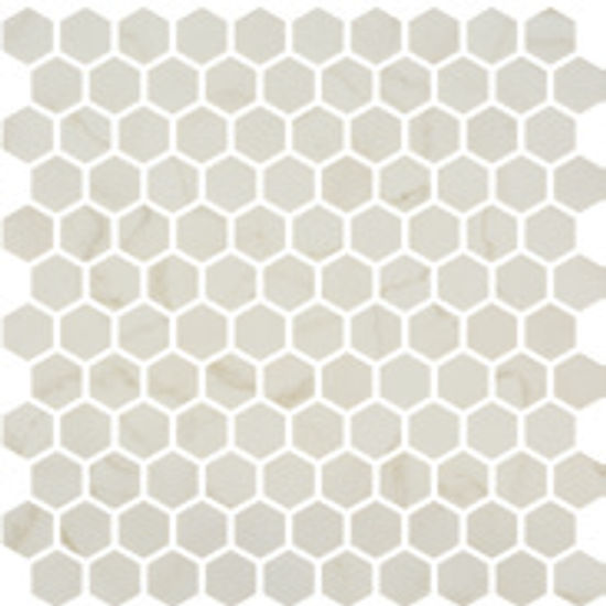 Mosaic Tiles Hex Ecostones Bone 11-13/32" x 11-27/32"