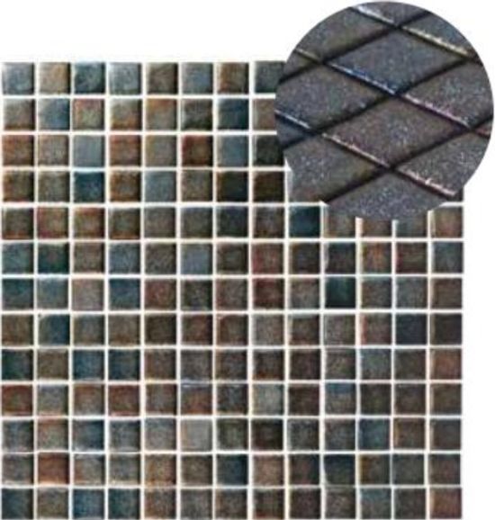 Mosaic Tiles GlamGlass Shiny Negro 13" x 13"
