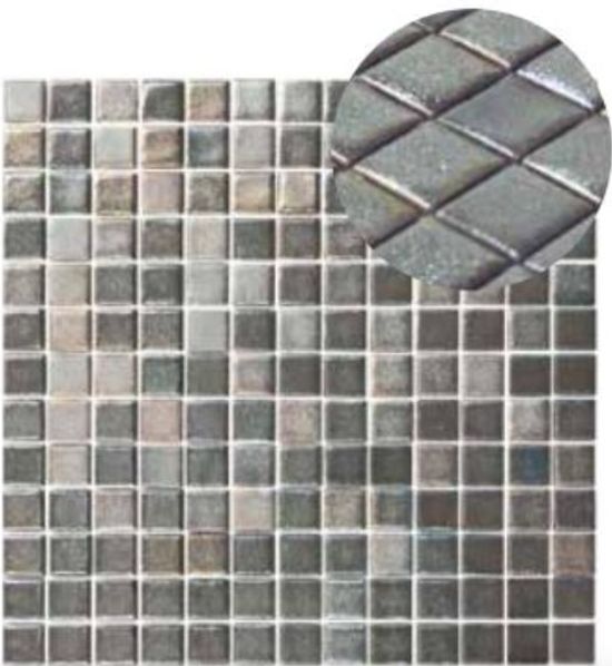 Mosaic Tiles GlamGlass Shiny Gris 13" x 13"