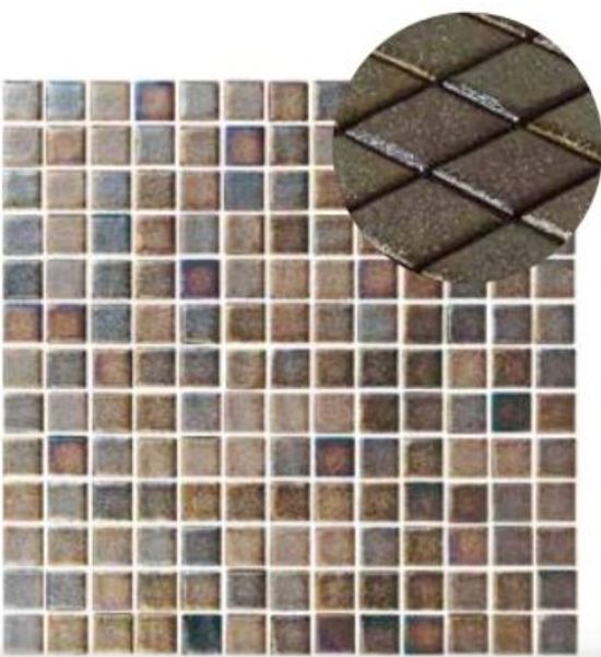 Mosaic Tiles GlamGlass Shiny Marron 13" x 13"