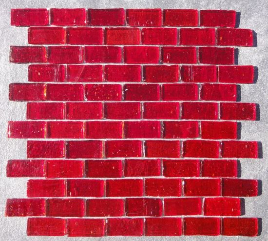 Mosaic Tiles GeoGlass Brick Rojo 11-13/16" x 11-13/16"