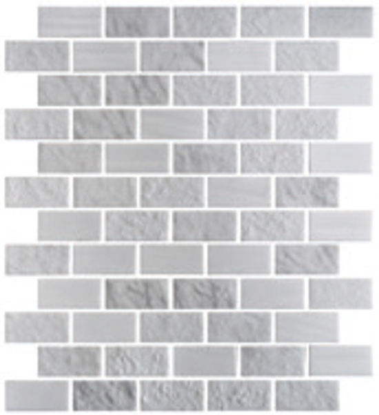 Mosaic Tiles Marbelous Brick White 10-5/16" x 12-1/2"