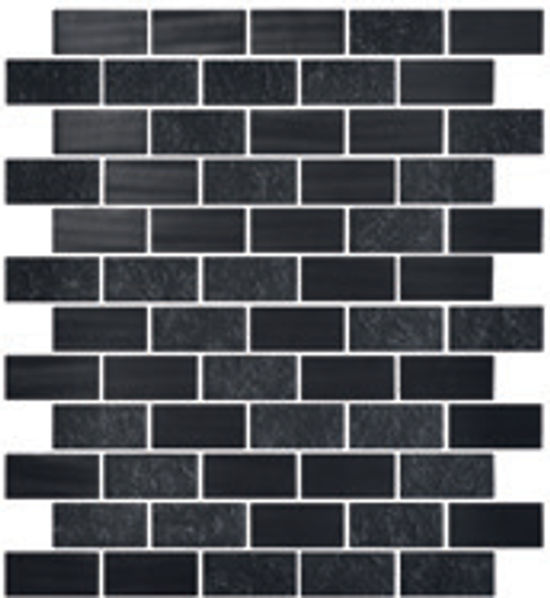 Mosaic Tiles Marbelous Brick Black 10-5/16" x 12-1/2"