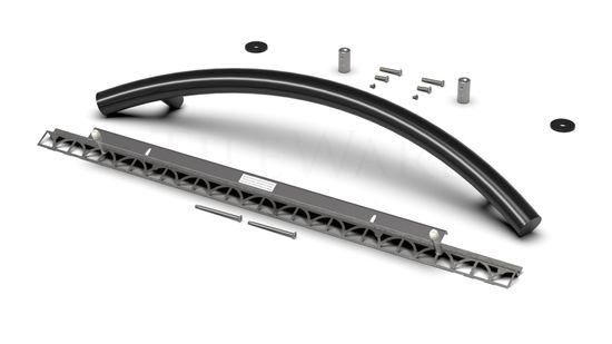 Curved Grab Bar Victoria Series ADA Matte Black with Contemporary Caps 24"