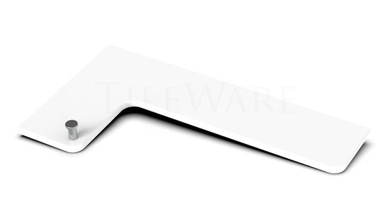 L-Shaped Shelf Boundless Series Super White with Polished Chrome Tee Hook