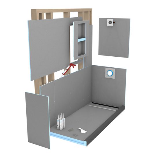 Fundo Primo 36 in. x 72 in. Shower Kit with Center Drain Fundo Primo 36 in. x 72 in. Shower Kit with Center Drain