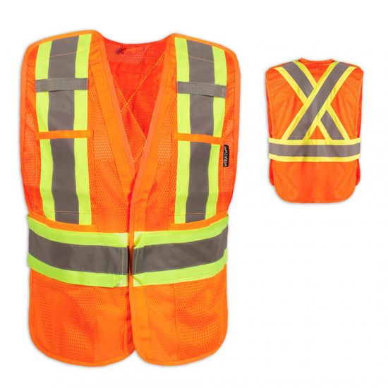 High Visibility 5 Point Tear Away Vest Worktuff - One Size