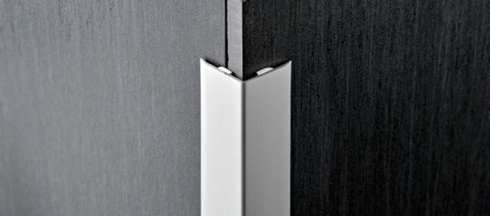 Corner Bead Profile Proedge AL with Adhesive Varnished Aluminium White 01 - 25 x 25 mm
