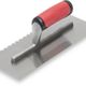 Flat-V Trowel 4-1/2" x 11" Tempered Steel 3/16" x 1/4" x 5/16" with Curved Soft Grip Handle