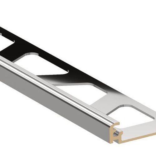 Schluter - JOLLY - Moulure de bordure de mur alum. anodisé Chrome poli 1/4