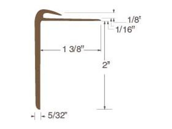 Small Stair Nose Vinyl #2 Brown - 1/8" (3.2 mm) x 1-3/8" x 12'
