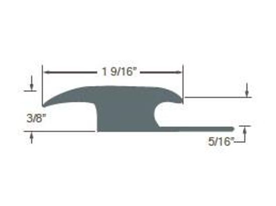 Réducteur pour tapis en vinyle #1 Black - de 3/8" (9.5 mm) à 5/16" (7.9 mm) x 1-9/16" x 12'