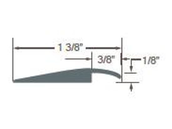 Réducteur de chevauchement en vinyle #5 Beige - 1/8" (3.2 mm) x 1-3/8" x 12'