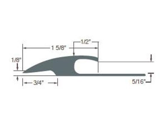 Réducteur à tapis en vinyle #5 Beige - de 1/8" (3.2 mm) à 5/16" (7.9 mm) x 1-5/8" x 12'