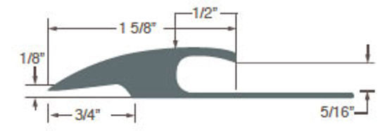 Réducteur à tapis en vinyle #47 Red - de 1/8" (3.2 mm) à 5/16" (7.9 mm) x 1-5/8" x 12'