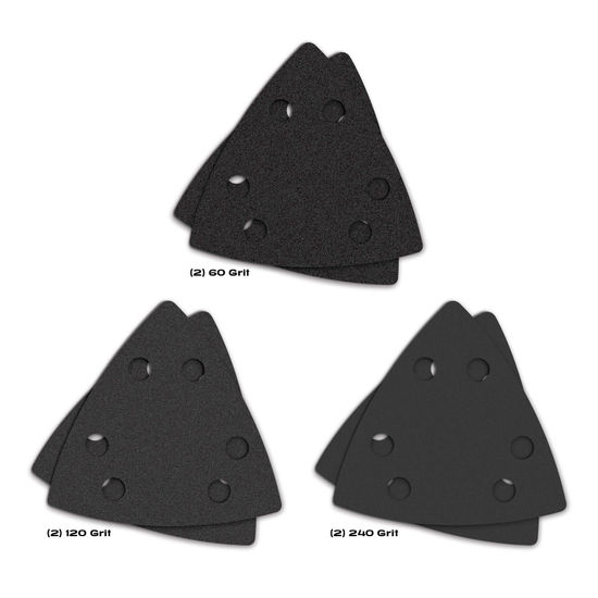 Triangle Sandpaper One Fit Variety Pack 3-1/2" (Pack of 6)