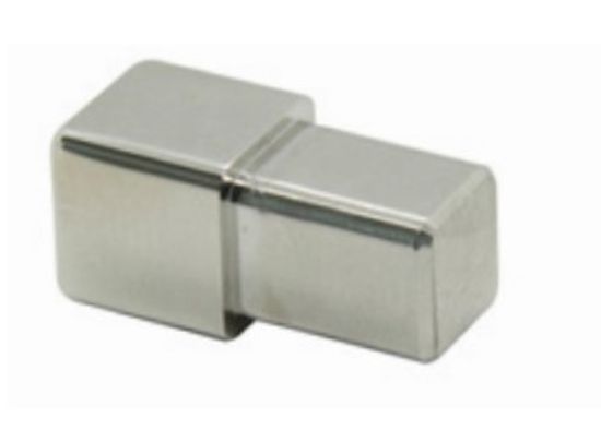 Embout de fin de moulure à céramique Projolly Square acier inoxydable poli - 3/8" (10 mm) (Pack of 2)