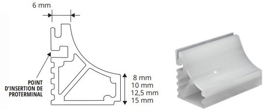 Joint pour profilé à gorge en vinyle Proshell gris 1/2" (paquet de 10)