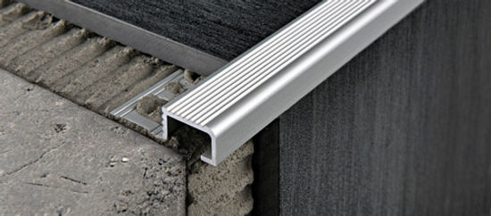 Stair Nose Probrastep Anodized Aluminum Silver - (12.5 mm) 1/2" x 8' 10-5/16"