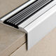 Stair Nose with Black Insert Proend INS Anodized Aluminum Silver - (28 mm) 1-3/32" x 8' 10-5/16"