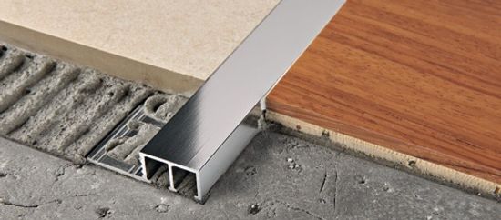 Tile Edge Trim Profinlist 20 Polished Aluminum Titanium - (10 mm) 3/8" x 8' 10-5/16"