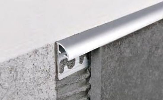Tile Edge Trim Projolly Anodized Aluminum Titanium - (10 mm) 3/8" x 8' 10-5/16"