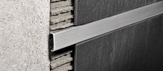 Tile Edge Trim Prolistel ACC Stainless Steel Satined - (2 mm) 25/32" x 8' 10-5/16"