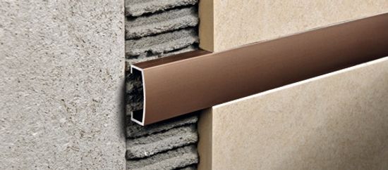 Tile Edge Trim Prolistel ALL Brushed Aluminum Copper - (25 mm) 1" x 8' 10-5/16"