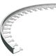 Moulure décorative pour bordure de céramique Proterminal Curved acier inoxydable poli - (10 mm) 3/8" x 8' 10-5/16"