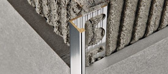 Tile Edge Trim Proterminal Chromed Brass - (10 mm) 3/8" x 8' 10-5/16"